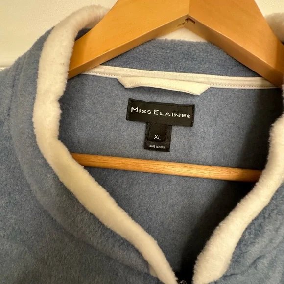 Miss Elaine Soft Blue Robe with White Accents - Picture 2 of 3